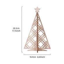 1pc, 6.65*11.14 Inch Creative Wooden Christmas Tree Shaped Desktop Decor, Minimalist Wooden Christmas Tree Home Decoration Accessory, Multiple Designs Available, Suitable For Theme Parties, Restaurants, Celebrations, Store Displays, And Personal Gifts