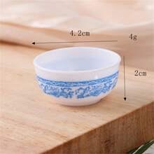 5pcs/10pcs Mini Porcelain-Patterned Bowls, Realistic Miniature Plates Containers - Multicolor - View 5