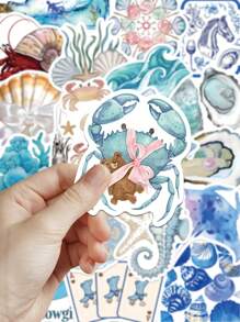 50pcs Coastal Girl Stickers, Creative Minimalist Romantic Beach Decor, Suitable As Back To School And Graduation Gifts, Can Be Used To Decorate Planners, Phone Cases, Notebooks, Tablets, Skateboards, Guitars, Luggage, Packaging Boxes, Helmets, Envelopes, Shelves, DIY