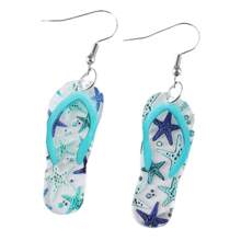 Ozean-Stil Acryl Pantoffel Design Tropfen Ohrringe, passend zu täglichen Outfits, Party-Accessoires, perfekter Schmuck für den Sommerurlaub