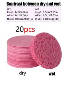 10 piezas/20 piezas Pastillas de madera comprimidas y redondas para el lavado facial, exfoliante facial reutilizable, adecuado para uso familiar o de viaje, pastillas de madera para el lavado facial de verano (6 cm/2,36 pulgadas)