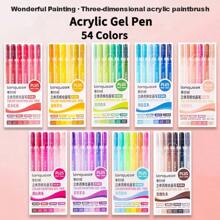 6 Colors Languo Feutre Acrylique Paint Markers Pens Stationery Acrylic Gel Pen 1.0mm For Rock Ceramic Glass Wood Drawing Writing Art School Supplies