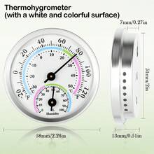 Termómetro e higrómetro puntero mini, monitor de temperatura y humedad, carcasa de aleación de aluminio para hogar, habitación, exterior, oficina, maquinaria (sin batería)