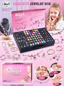Perles pop, kit de création de bijoux - arts et artisanat pour les filles de 3 à 7 ans, jouets à perles à clipser - collier, bracelet, bague, set de création DIY