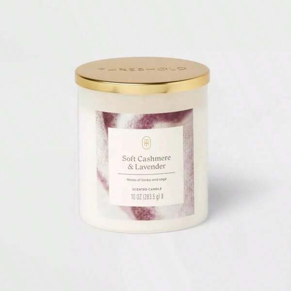 Glass Jar Candle Soft Cashmere And Lavender 10oz -