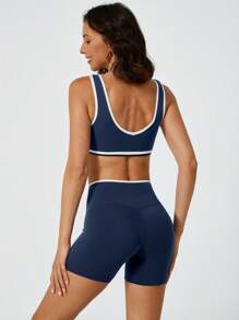 NcmRyu Women Seamless Padded Bra Cami & Shorts Sports Set, Shaping & Support, Suitable For Spring & Summer