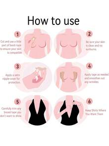 Disposable Adhesive Tape Bra Lift Strap Bandage Boob Tape For Small To Big Busts, Pulls & Lifts Breasts, Waterproof For Summer, Fits A-E Cups - Khaki - View 4