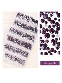 1728 Pcs Flat Back Crystal Glass Nail Art Rhinestones. 4#-12# 6 Sizes Mix DIY Decorations For Nails, Clothes, Bags, Hair Accessories, Cars, Beddings, Pendants, Etc. Suitable For Teenage Girls, Women Nail Art, Eye Makeup, Face Stickers, Jewelry Decoration Flat Back Rhinestones. 6 Bags Of Crystal Glass Flat Back Rhinestones. Nail Charms Nail Gems Nail Supplies
