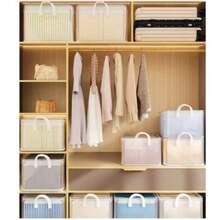 KIT 1/ 2  pcs cesto organizador roupa cobertor casacos armário 30x24x17cm Dobrável Com Estrutura De Aço