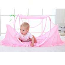 Crib Accessory Foldable Baby Mosquito Net, Portable Tent For Crib, Bedroom, Outdoor, - Pink - View 2