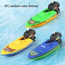 Random Color Wind-Up Boat Toys - Interesting Bath Floating And Pool Toys For Children, Swimming Pool Clock Boat, Summer Outdoor Game Gift For Boys And Girls