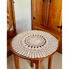 Round Tablecloth P Primavera 60cm Handmade String - Crude - View 3