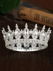 1pc Bride Gold Crown Headpiece, Crystal Princess Tiara, High-End Wedding/Birthday Crown