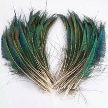 10/20pcs Artificial Peacock Feathers - Realistic Green And Blue Feathers, 11.81-15.75 Inches Long, Made Of Polyester Fiber, Ideal For DIY Crafts, Vase Fillers, Party Decorations, Weddings And Home Decor, Party Decorative Feathers | Realistic Feather Effect | Durable Polyester, Peacock Feather Decor