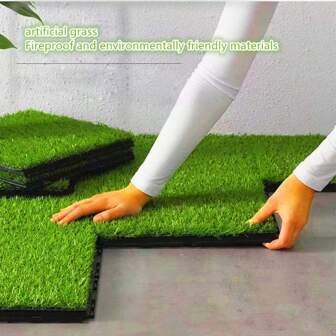 5/10st 30x30cm Geen Gras Vallend Kunstgras Tegel Vloerdecoratie Groen In elkaar grijpende Turf Tegel Kunstgras Decor Binnenplaats Groening