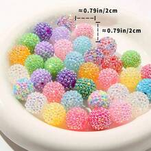 10 件闪亮 20 毫米水钻迪斯科球珠 - 亚克力水晶圆形和粗泡泡糖珠，适用于 DIY 珠宝、钢笔和工艺品