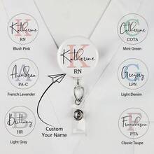 Customized Retractable Badge Reel, Nurse ID Badge Holder With Rope, Carabiner Badge Clip, RN ID Badge Holder, Medical Staff Gift, Stethoscope 731 - Multicolor - View 2