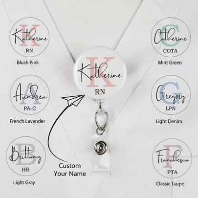 Customized Retractable Badge Reel, Nurse ID Badge Holder With Rope, Carabiner Badge Clip, RN ID Badge Holder, Medical Staff Gift, Stethoscope 731