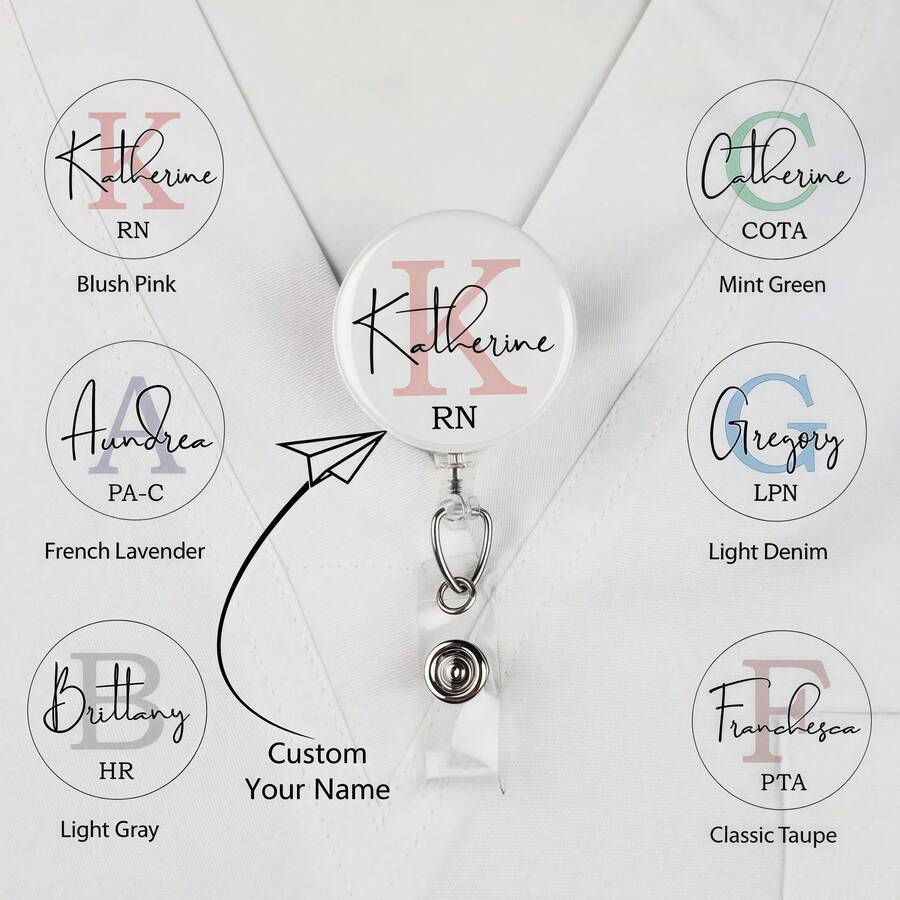 Customized Retractable Badge Reel, Nurse ID Badge Holder With Rope, Carabiner Badge Clip, RN ID Badge Holder, Medical Staff Gift, Stethoscope 731