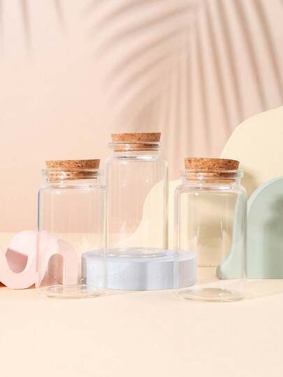 Frasco lacrado de 100 ml com tampa de madeira, porta-velas, latas de chá, recipientes para joias, vasos de flores secas, potes de vidro para vários armazenamentos e exibição, os melhores presentes