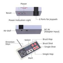 Consola de juegos retro clásica con 2 controladores clásicos, salida AV, 620 juegos integrados - Blanco y Negro - Ver 2