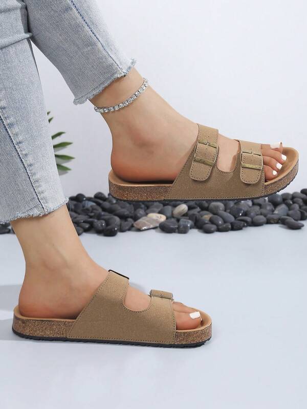 Thick Sole Comfortable Buckle Casual Sandals, Summer New Soft Bottom Slippers Outdoor Beach Shoes