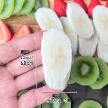 3pcs Set Of Realistic Artificial Fruit Slices, Detailed Fruit Slice Decorations, Toys, Photography Props, Candy House Decor, Strawberry, Banana, Kiwi, Orange, Cucumber, Corn, Cookie, Lemon, Blueberry, Broccoli, Suitable For Holiday, New Year, Christmas, Birthday Party Decoration, Home Decor, Fake Fruit - Fruit Slices - View 4