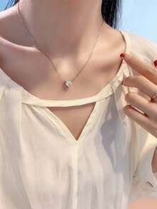优雅的 1CT 莫桑石项链，采用 S925 纯银制成 - 非常适合日常佩戴、送礼、特殊场合和派对 - 2ct - 查看 2