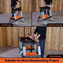 2-Pack Clamping Sawhorses 1200 LBS Load Capacity 30-3/4/12" F Clamps