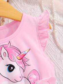 coviviky Vestido casual de longitud hasta la rodilla para niñas jóvenes con mangas cortas, gráfico de arcoíris en tul de colores, para fiestas y reuniones, verano