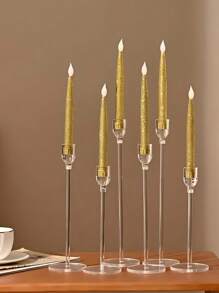 3/6/18/24pcs Acrylic Candle Holders Centerpieces, Wedding Decor, Restaurant, Halloween, Christmas Candlestick Set