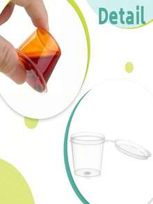 100PCS Leak-Proof Divided Box, 1oz Small Container, Ins-Worthy Stackable Condiment Cups, Commercial Food Service Supplies + DIY Storage (Transparent Sealed Portable Version, Perfect For Salad Dressing/Slime)