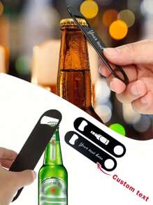 1/5/10pcs Customized Engraved Black Stainless Steel Bottle Opener, Rust-Proof, Suitable For Beer And Wine, Ideal For Parties, Weddings, Birthdays And Holidays, Great For Kitchen, Bar, Restaurant, Outdoor Activities,Wedding Essentials