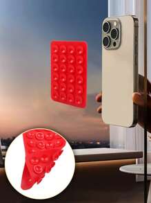 1 pieza/2 piezas Soporte para teléfono con ventosa de silicona doble cara, forma cuadrada, 14 opciones de color, soporte móvil, portátil y móvil