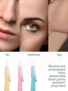 5/10/30/40/60 piezas Recortador de cejas profesional de acero inoxidable, set múltiple, recortador de cejas de precisión, exfoliador facial y herramientas de aseo del bikini con tijeras de mango largo