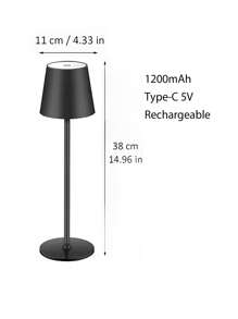 1 PC Wireless Table Lamp, Height Adjustable, Type-C 5V Rechargeable ,3 Colour Temperatures, Dimmable, Portable LED Waterproof Table Lamp For Dining Room, Bedroom