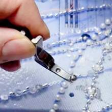 Pie prensatela para máquina de coser con cuentas y lentejuelas para vestidos de novia y ropa de moda, sin necesidad de martillar las cuentas, repuesto de pie de prensa fijo para máquina de coser