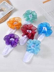 1/6 Pairs Toddler Girls Ruffle Trim Fashion Style Socks - Multicolor - View 2