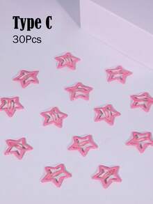 Multiple Color Combinations - 10/20/60/100pcs Colorful Oil Drop Shiny Star Hairpins, Adorable Versatile Summer Hair Clips Claw Clips Hair Slide Hair Barrettes - Multicolor - View 30