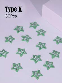 Multiple Color Combinations - 10/20/60/100pcs Colorful Oil Drop Shiny Star Hairpins, Adorable Versatile Summer Hair Clips Claw Clips Hair Slide Hair Barrettes - Multicolor - View 47