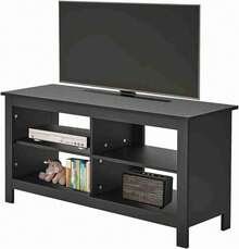 43.3 Inch TV Stand Entertainment Center Open Shelves Storage Cabinets For TV Up To 65 Inch, TV Stand For Up To 65/60/55/50/45 Inches,Farmhouse Entertainment Center Cabinet TV Console Table With Storage Shelves For Living Room Bedroom - màu đen - Xem 1