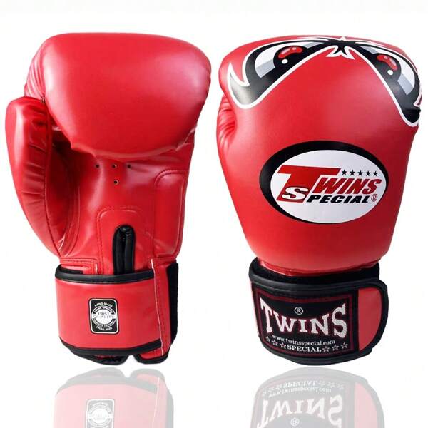 Guantes de boxeo PU Glassic para gemelos Muay Thai Kick MMA Karate, guantes de entrenamiento de boxeo de 8 oz, 10 oz, 12 oz, 14 oz, 16 oz, color rojo con diseño de ojo de águila