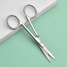 11.3" Stainless Steel Eyebrow Scissors, Makeup Scissors For Eyebrow Trimming, Double Eyelid Tape Cutting, Makeup Artist Use, Household Gauze Scissors - Multicolor - View 4