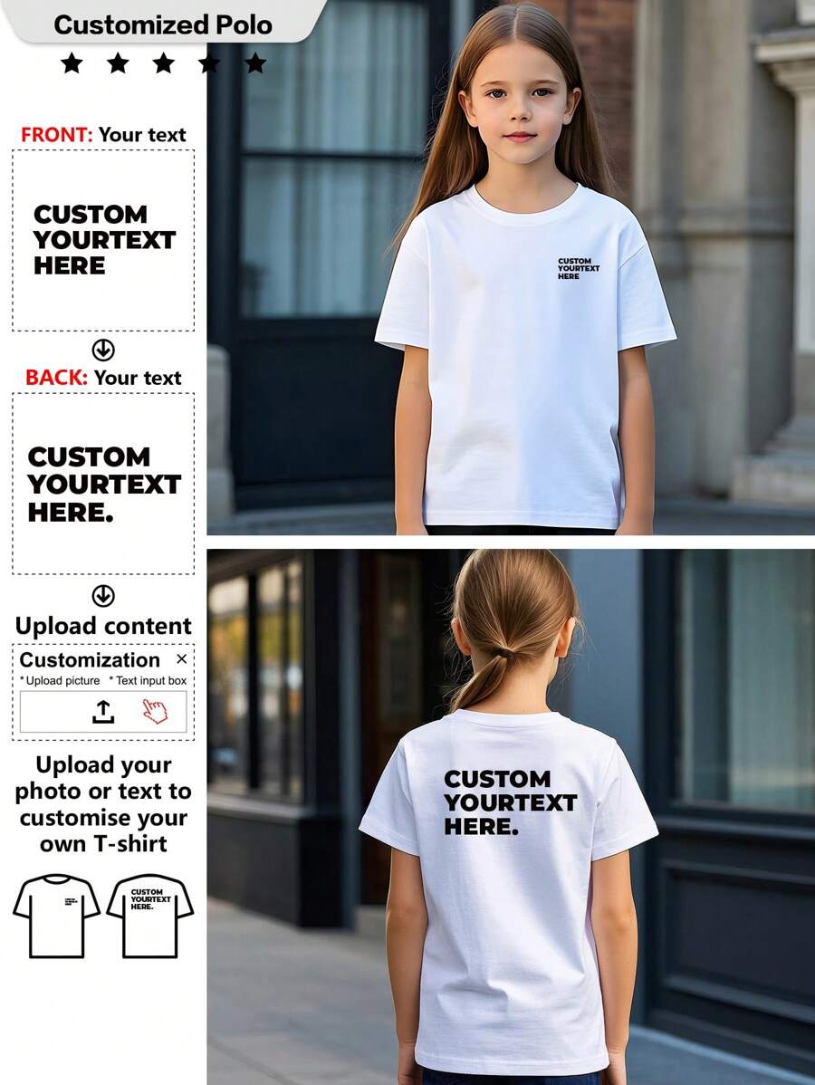 Custom Personalized T-Shirt, Girls Sport T-Shirt, Breathable, A Gift, - Add Images To Design Your Own Personalized Printed T-Shirt