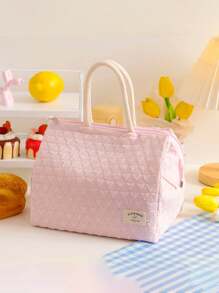 1pc Personalizable Thick Aluminum Foil Insulated Lunch Bag, Custom Embroidered Name Large Capacity Student Bento Bag, Portable Tote Cooler Bag Multi-Functional For Picnic Travel Outdoor, Suitable For Office Workers, Teachers, Families, Friends, Partners, Christmas, Mother's Day, Teacher's Day, Nurse's Day, Back To School, Birthday Gift