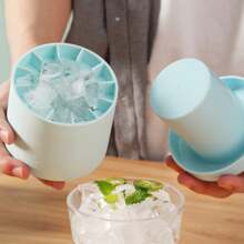 1pc Round Ice Cube Tray, Silicone Mold Holds 60 Ice Cubes, Easy Release Mold For Kitchen Use