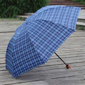 1 件感恩节/圣诞节秋冬格子雨伞，加固折叠轻便雨伞，适合雨天和晴天，便携式折叠商务雨伞，男女皆宜