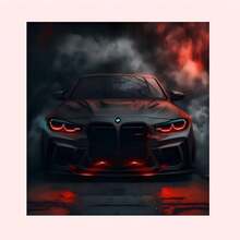 1pc, 5D Super Sports Car Diamond Painting Kit, DIY Full Round Diamond Embroidery Craft Canvas Home Decoration - 29.97cm X 29.97cm, Suitable For Living Room, Bedroom, Study, Multi-Purpose - Multicolor - View 3