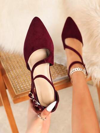 圣诞特惠女士平底鞋，尖头搭扣鞋，尖头浅口镂空交叉绑带凉鞋，酒红色平底鞋，酒红色鞋，红色舒适平底舞鞋，芭蕾平底鞋，女士派对鞋，酒红色女鞋，黑色婚鞋，舒适防滑户外平底鞋，女士平底鞋