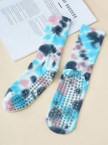 1 Paar / 4 Paar bunte Batik Mittelfuß Yoga Socken für Frauen, eleganter Retro-Stil für Pilates, Yoga, Gym, Zuhause, rutschfeste Silikonpunkte an der Unterseite, atmungsaktiv für alle Jahreszeiten